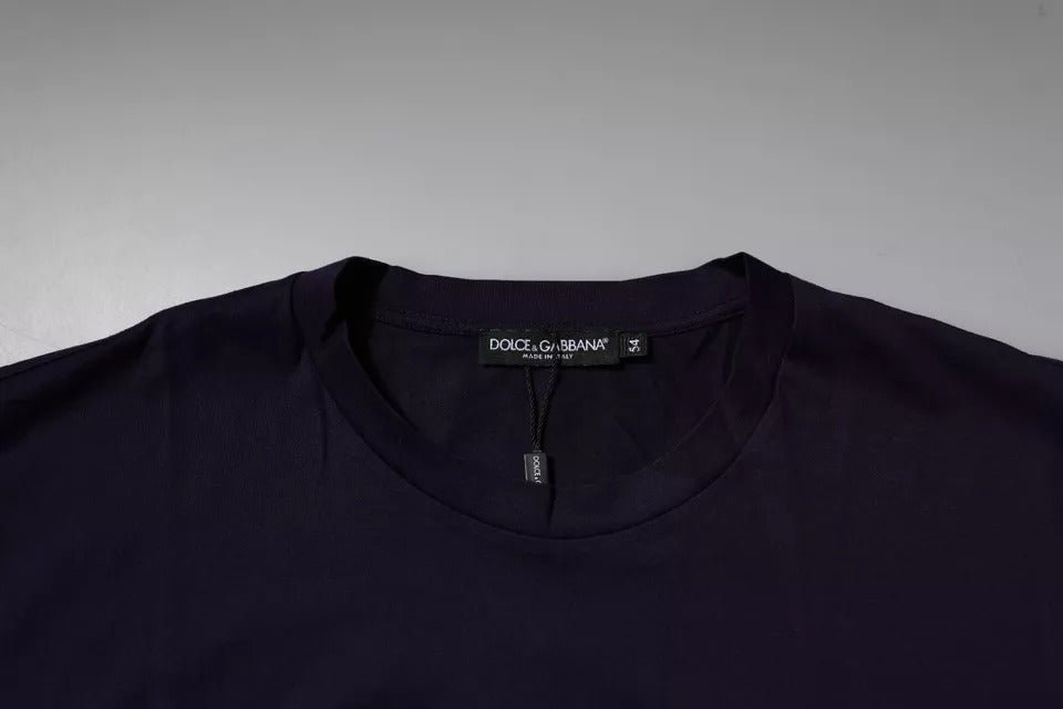Dolce & Gabbana Navy Blue DG Logo Cotton Crew Neck T-shirt - Le schmidt