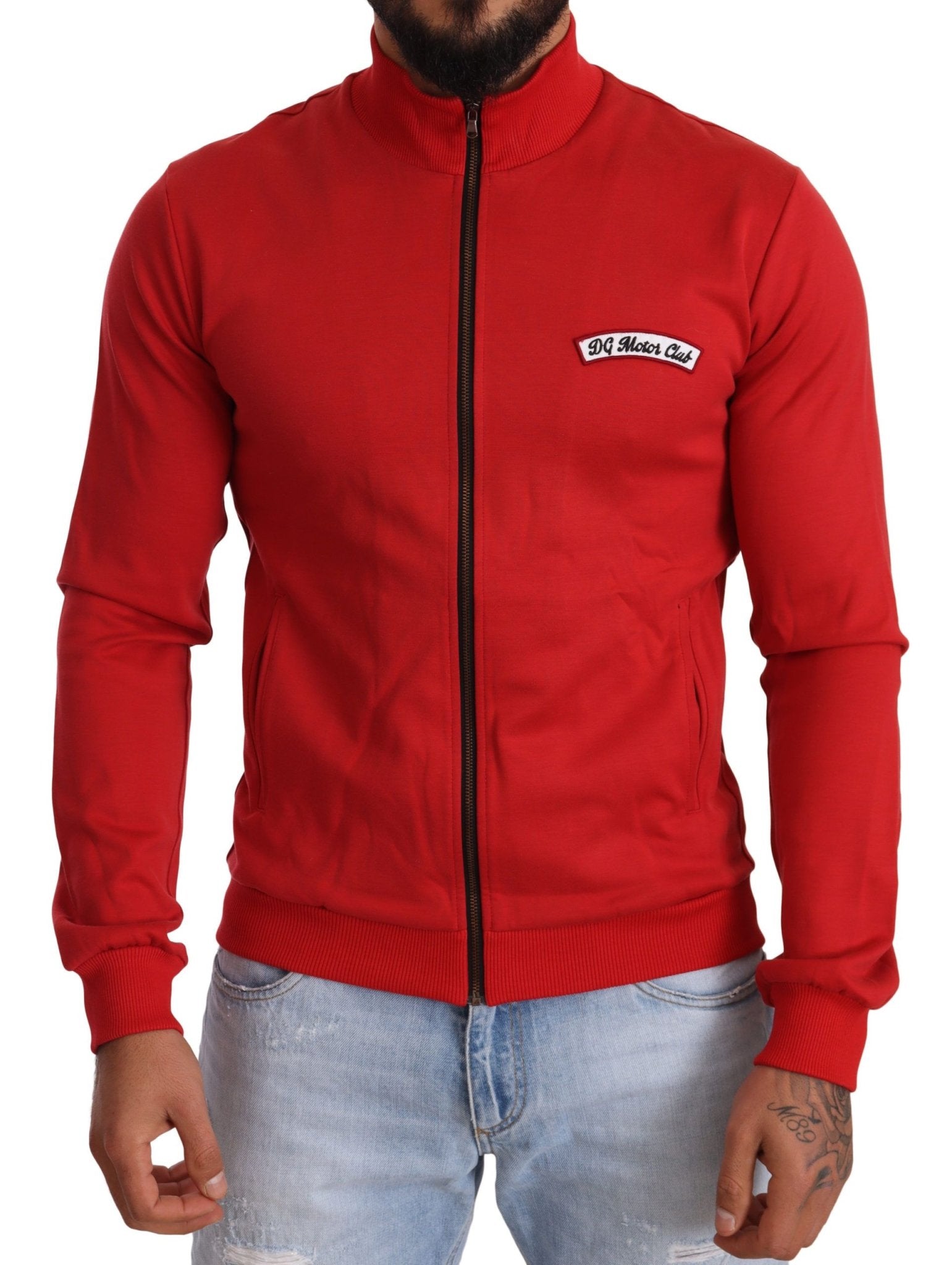 Dolce & Gabbana Red DG Motor Club Zipper Stretch Sweater - Le schmidt