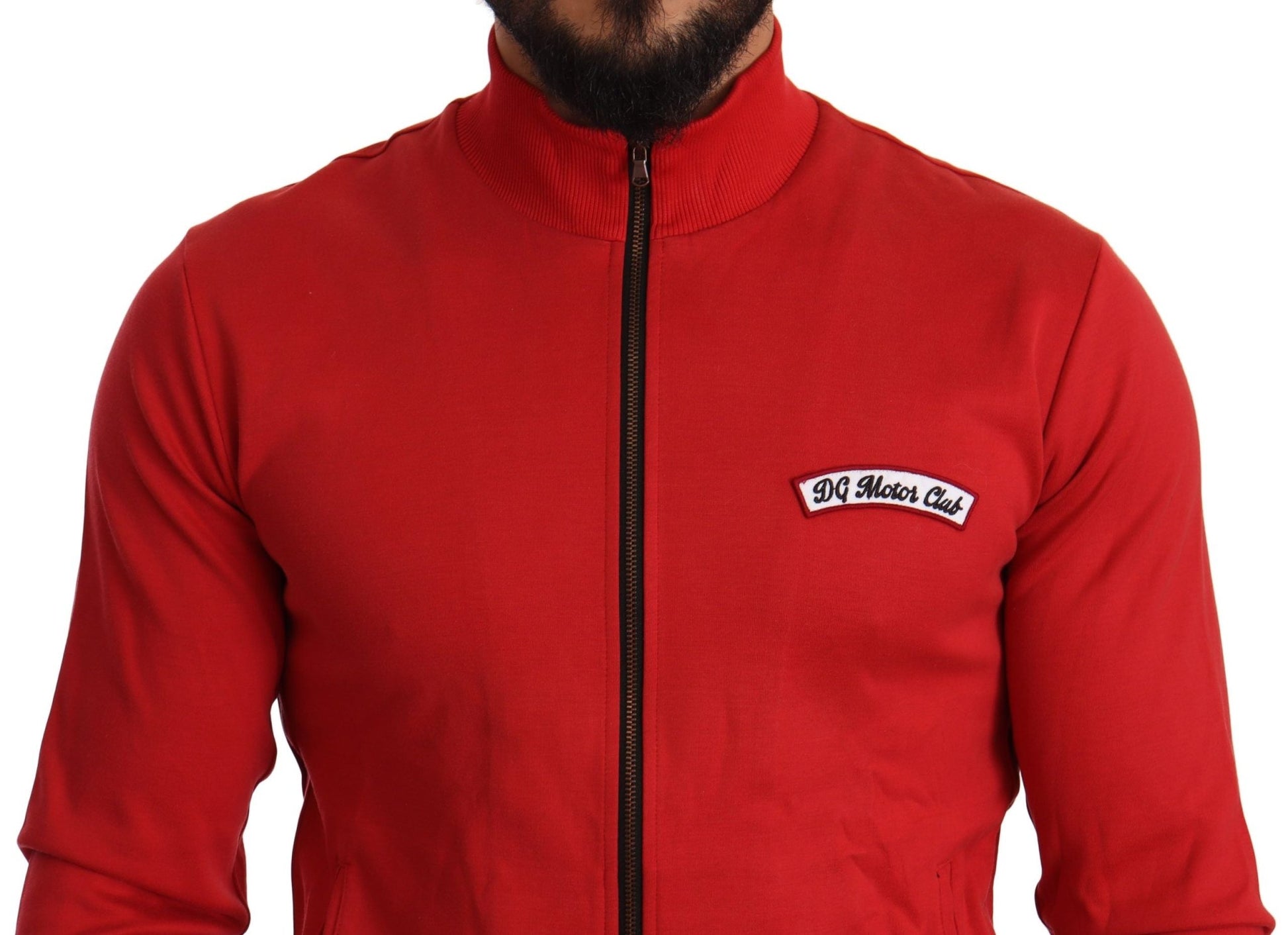 Dolce & Gabbana Red DG Motor Club Zipper Stretch Sweater - Le schmidt
