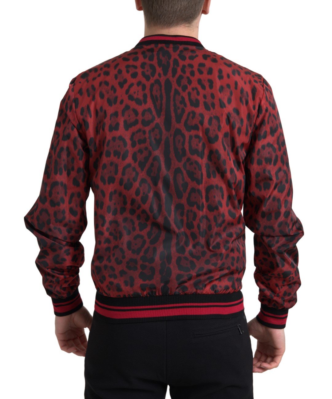 Dolce & Gabbana Red Leopard Bomber Short Coat Jacket - Le schmidt