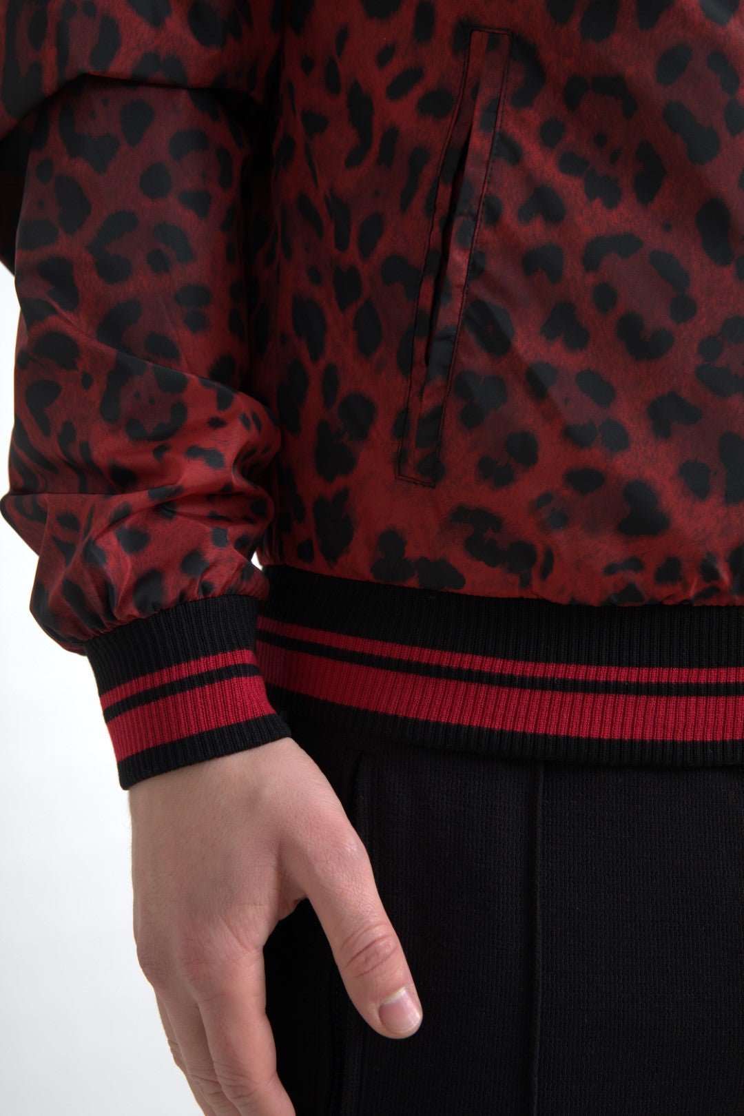 Dolce & Gabbana Red Leopard Bomber Short Coat Jacket - Le schmidt