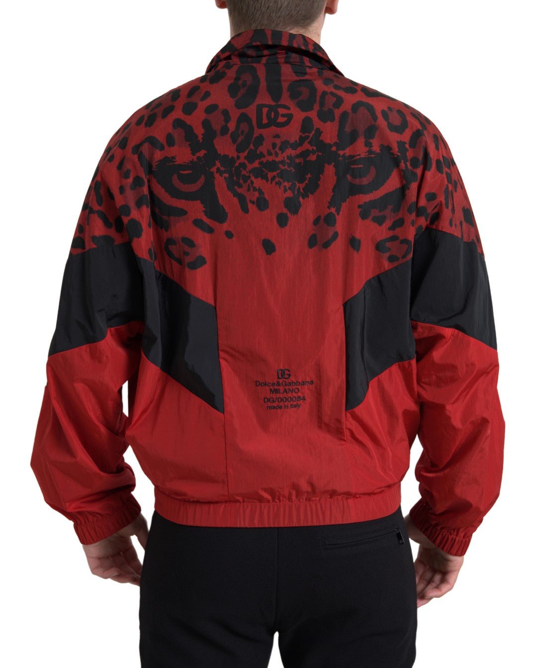 Dolce & Gabbana Red Leopard Nylon Full Zip Sweater - Le schmidt