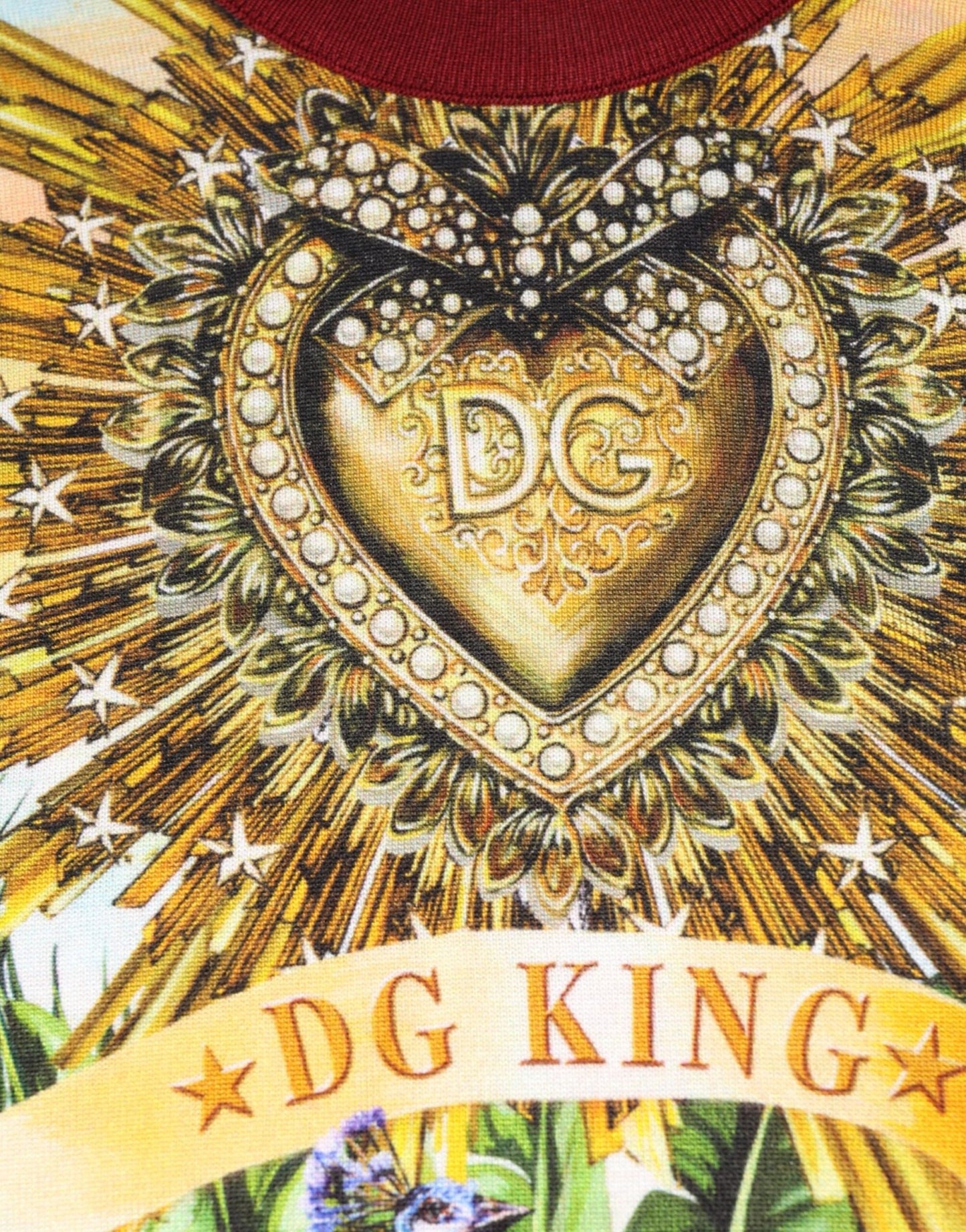 Dolce & Gabbana Tropical Heart Crown Silk Pullover Sweater - Le schmidt