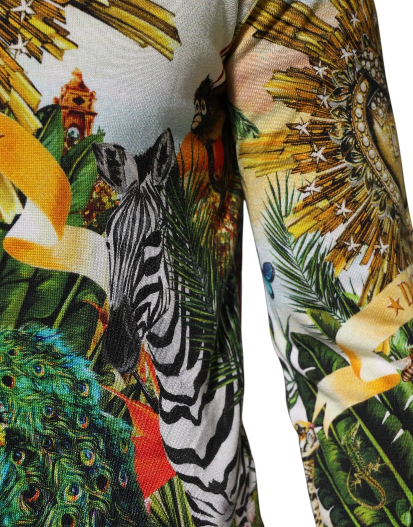 Dolce & Gabbana Tropical Heart Crown Silk Pullover Sweater - Le schmidt