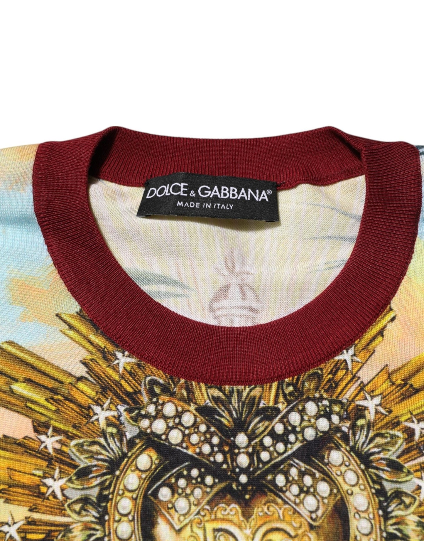 Dolce & Gabbana Tropical Heart Crown Silk Pullover Sweater - Le schmidt
