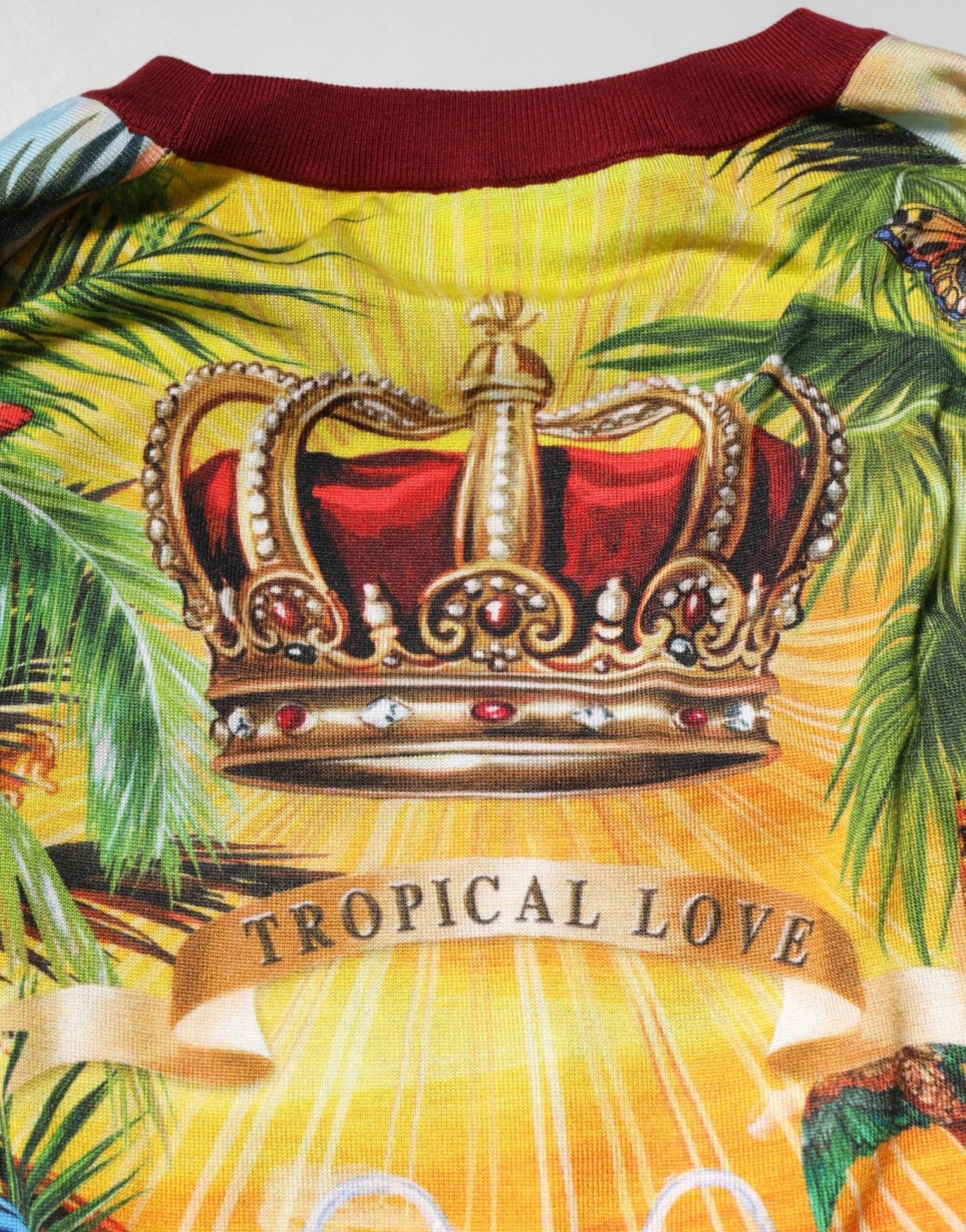 Dolce & Gabbana Tropical Heart Crown Silk Pullover Sweater - Le schmidt