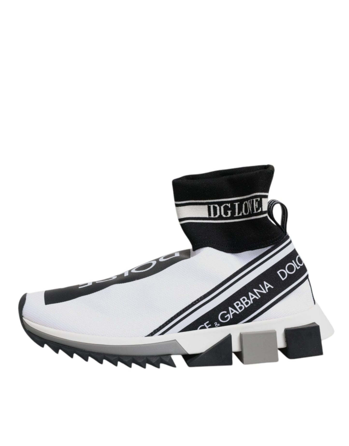 Dolce & Gabbana White Black Sorrento Socks Sneakers Shoes - Le schmidt