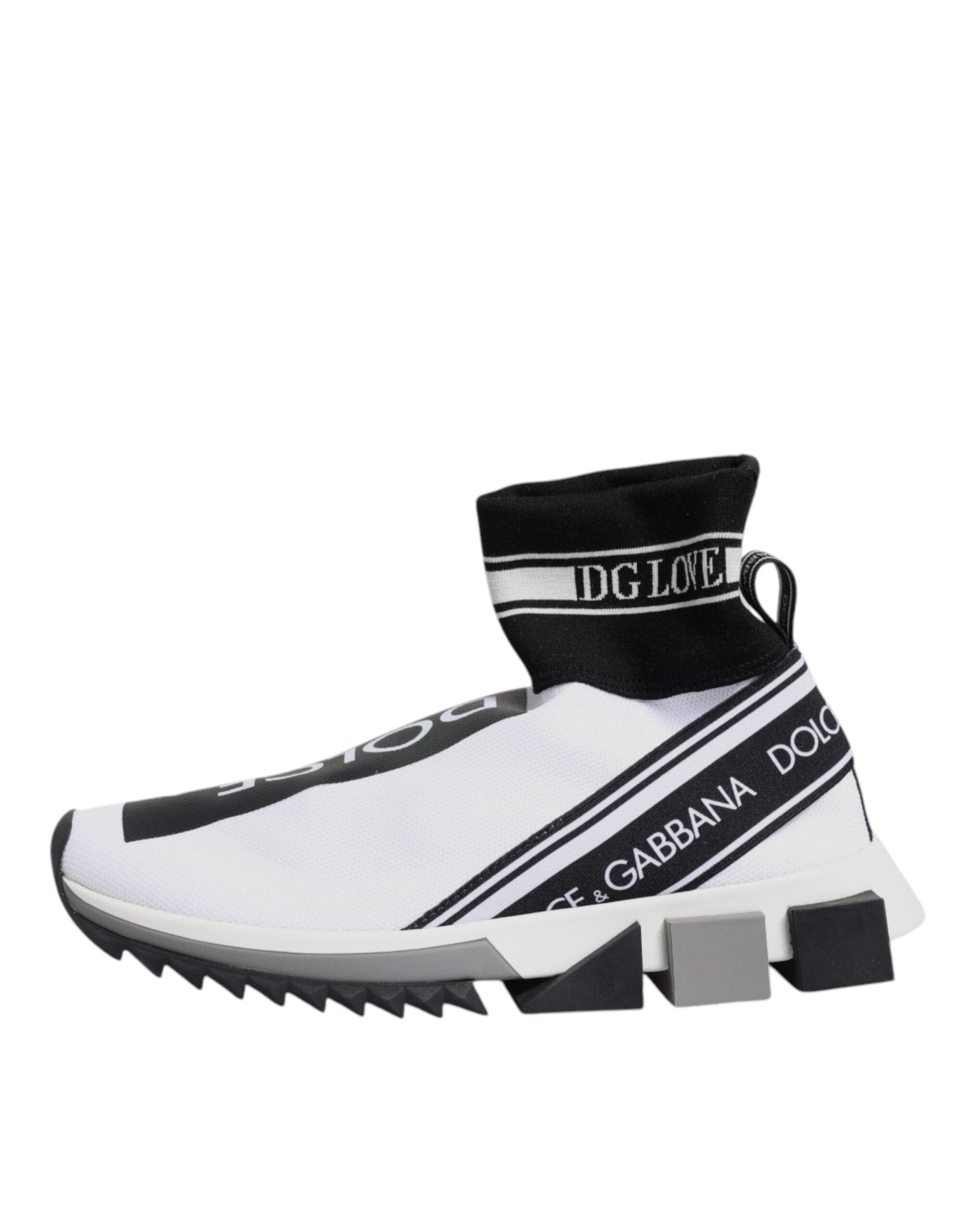 Dolce & Gabbana White Black Sorrento Socks Sneakers Shoes - Le schmidt