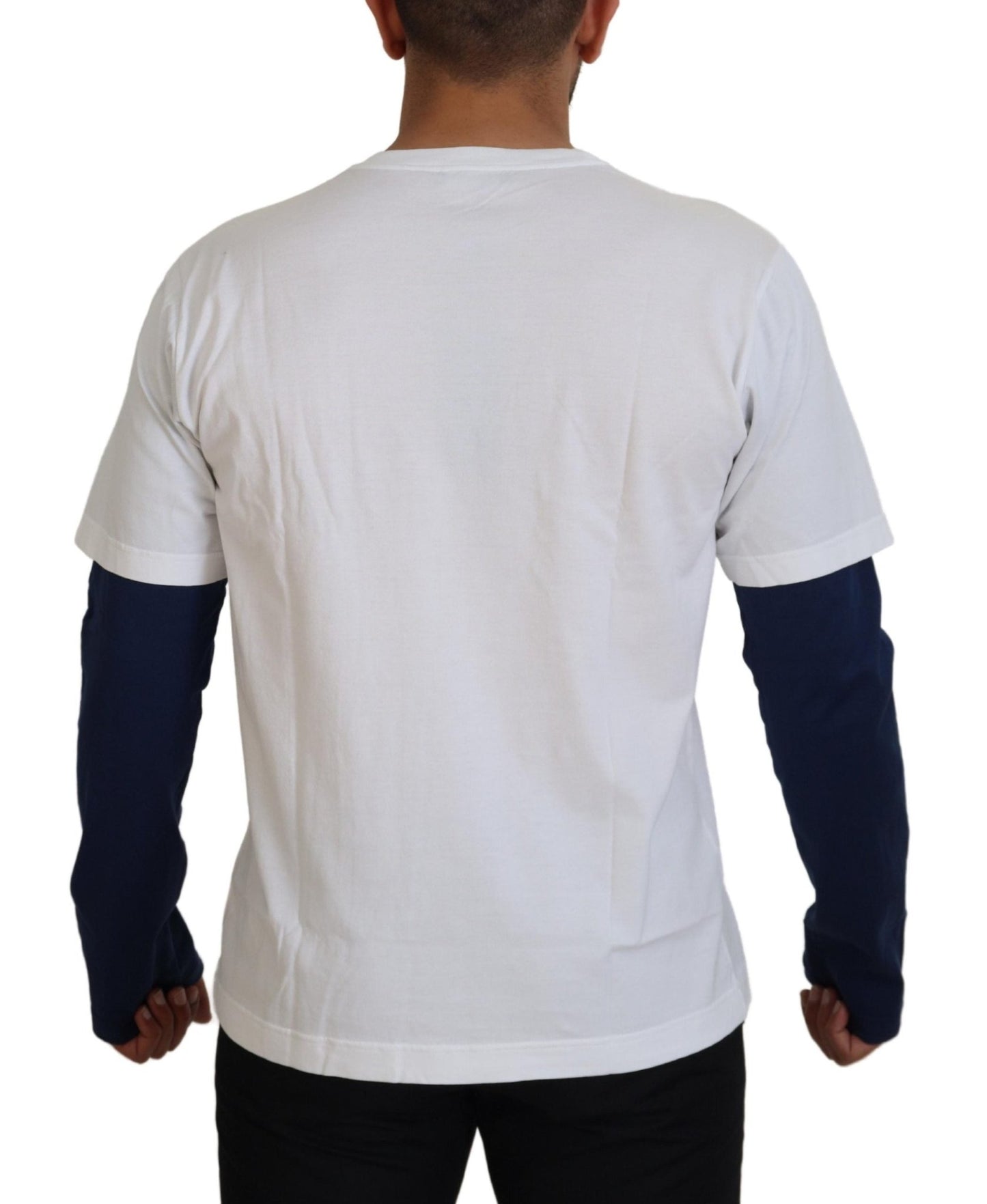 Dolce & Gabbana White Blue DG Crown Pullover Sweater - Le schmidt
