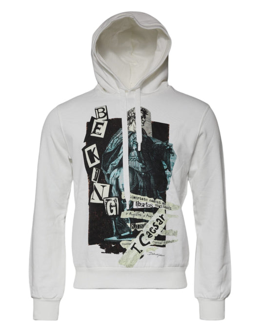 Dolce & Gabbana White Caesar Cotton Hooded Pullover Sweater - Le schmidt