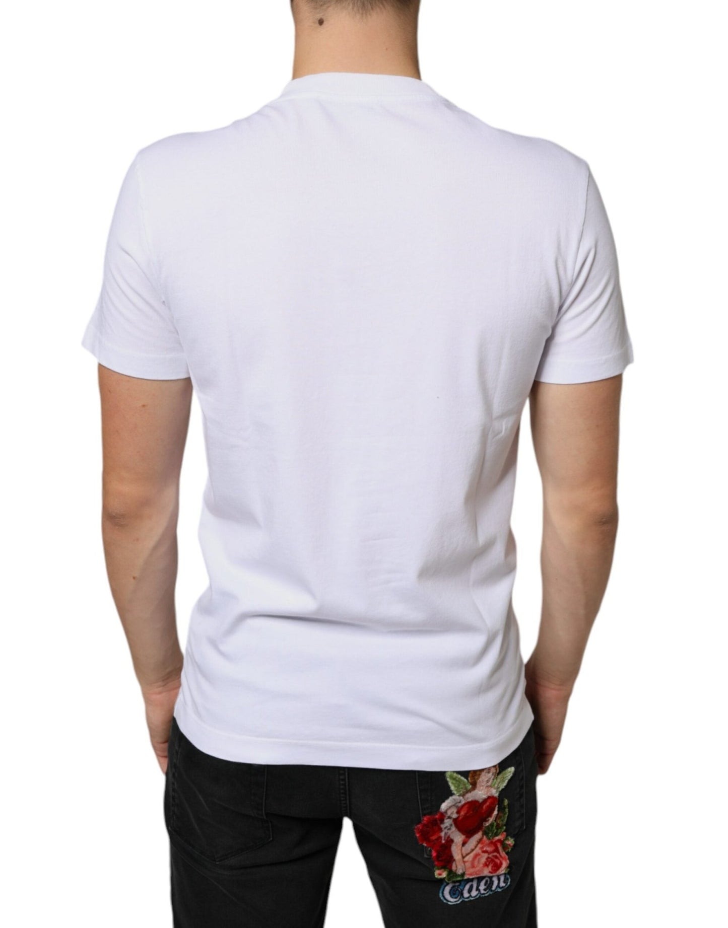 Dolce & Gabbana White Cotton DG Applique Casual T-shirt - Le schmidt