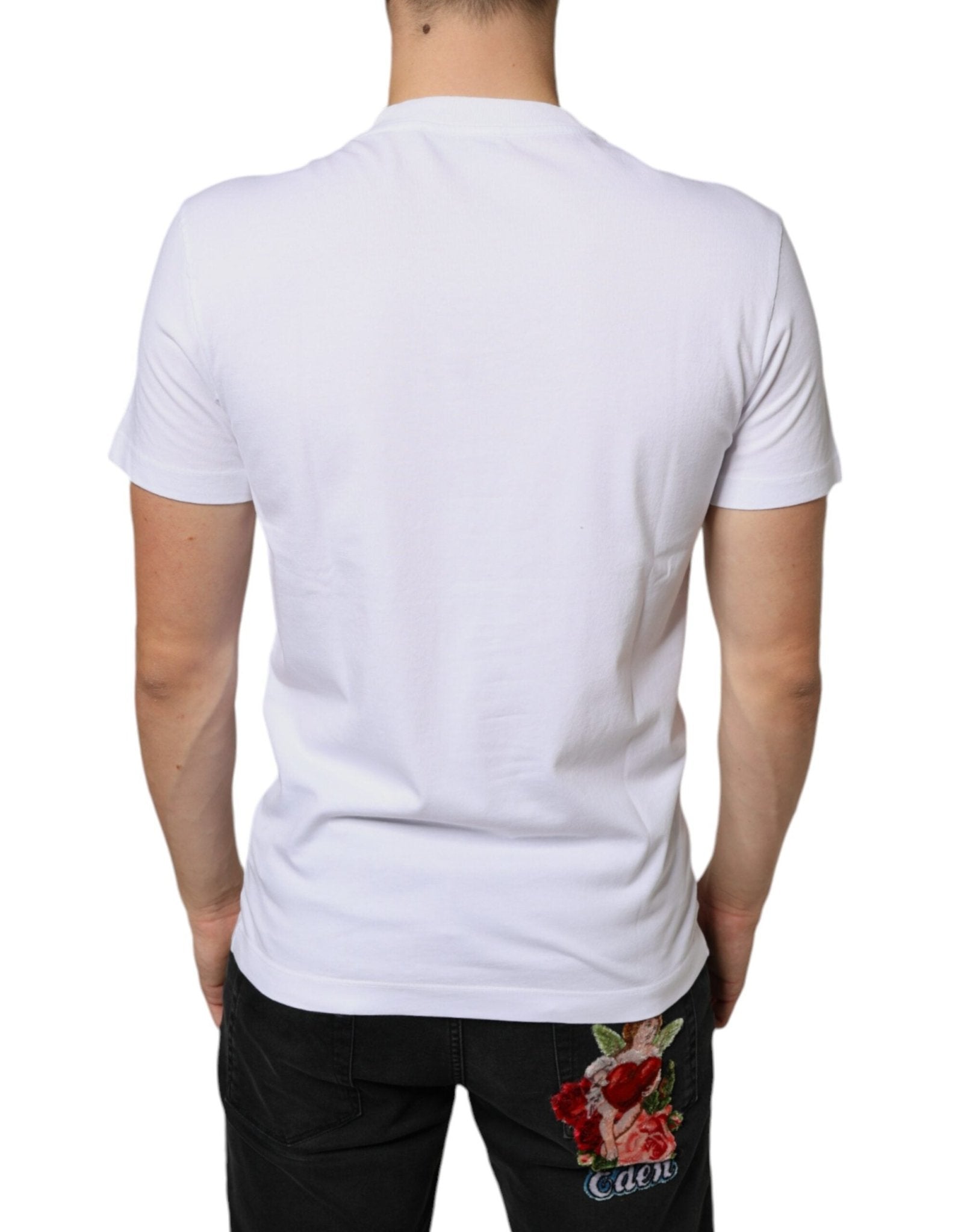 Dolce & Gabbana White Cotton DG Applique Casual T-shirt - Le schmidt