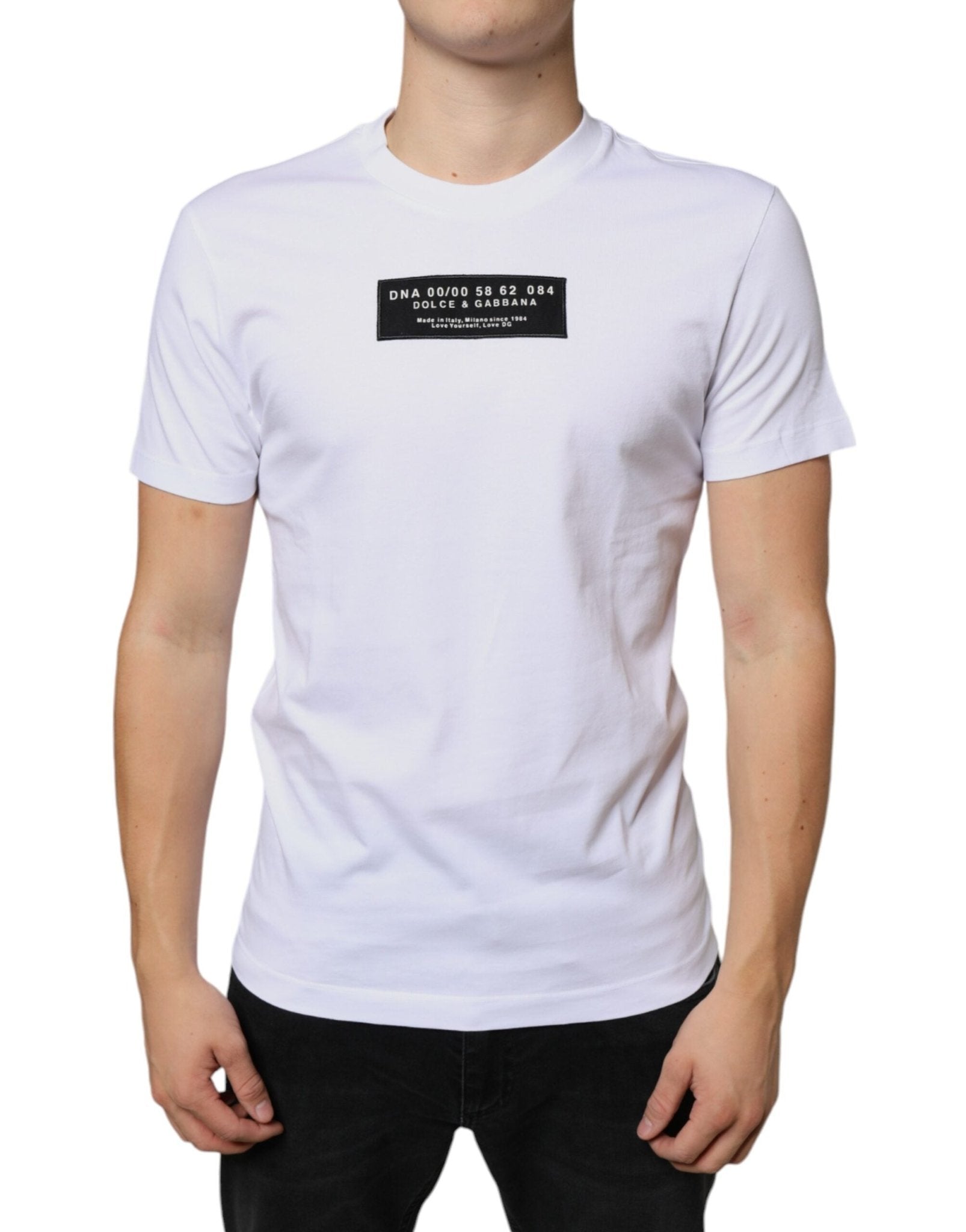 Dolce & Gabbana White Cotton DG Applique Casual T-shirt - Le schmidt