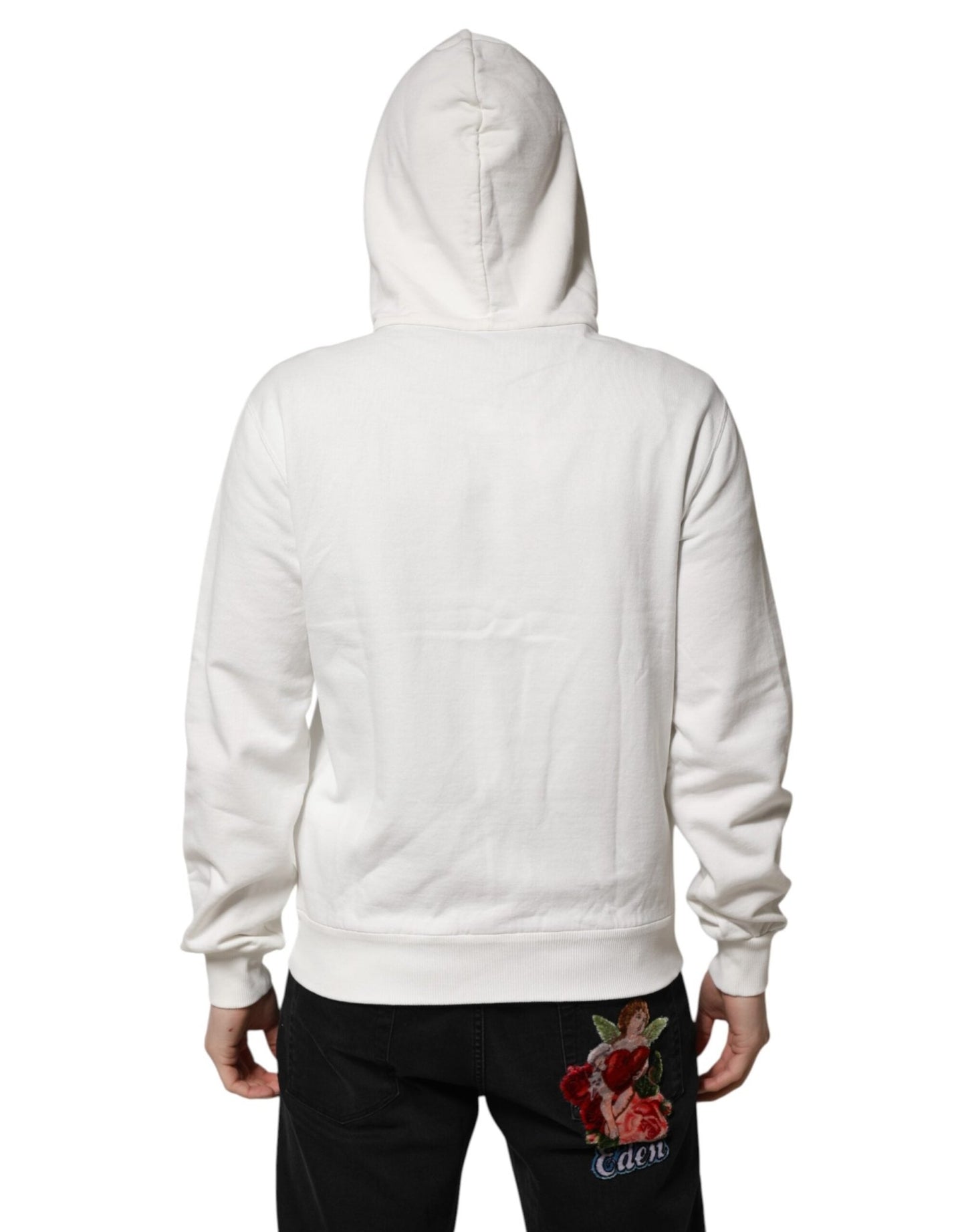 Dolce & Gabbana White Cotton DG ROYAL Print Hooded Sweater - Le schmidt