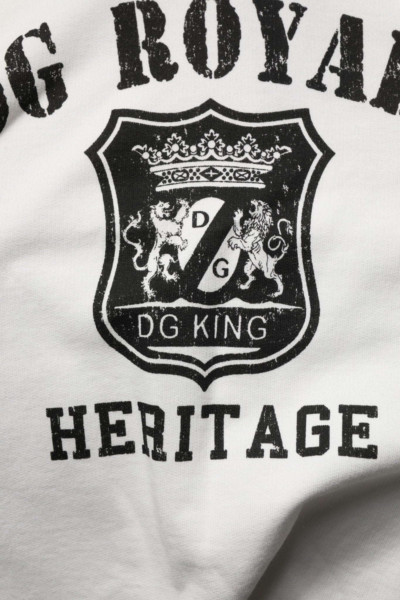 Dolce & Gabbana White Cotton DG ROYAL Print Hooded Sweater - Le schmidt