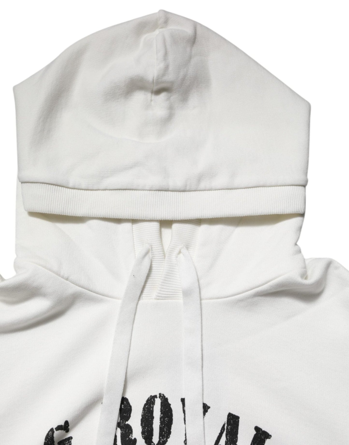Dolce & Gabbana White Cotton DG ROYAL Print Hooded Sweater - Le schmidt