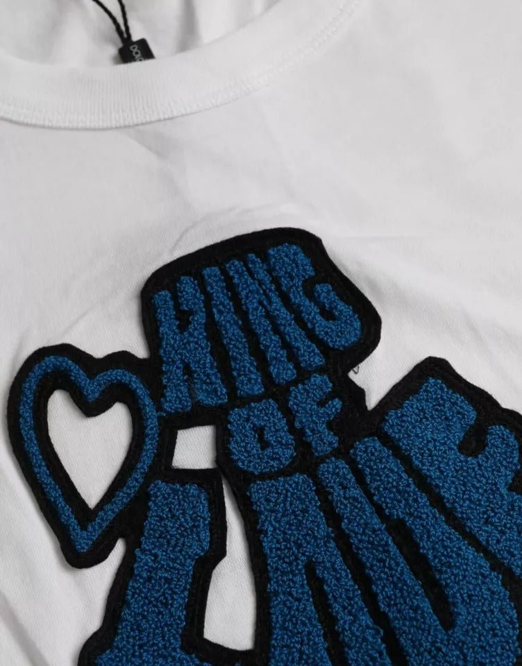 Dolce & Gabbana White King Of Love Round Neck Short Sleeves T-shirt - Le schmidt