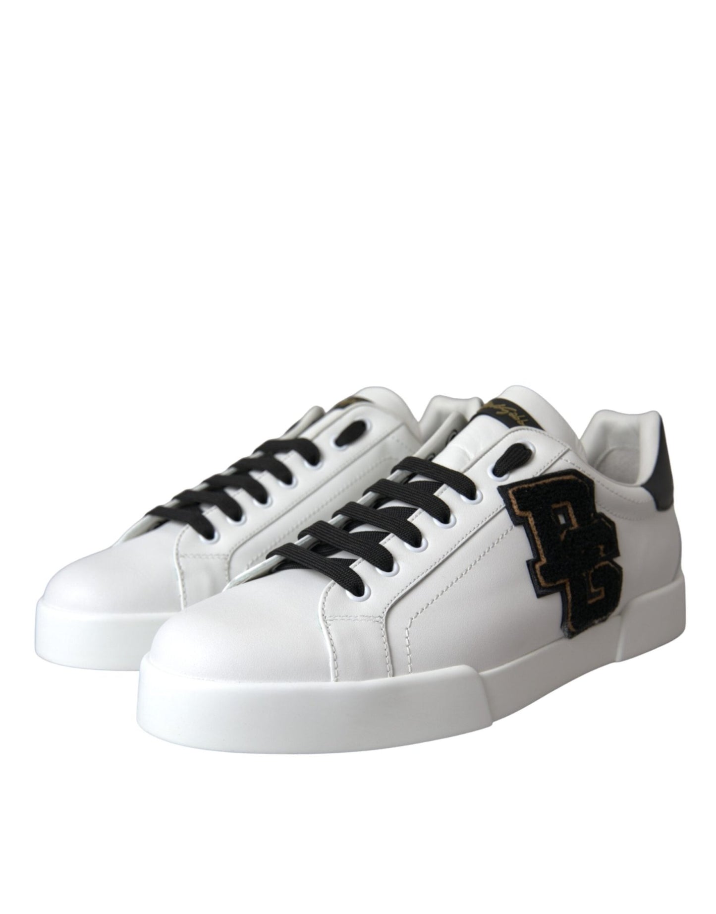 Dolce & Gabbana White Leather DG Logo Casual Low Top Sneakers Shoes - Le schmidt