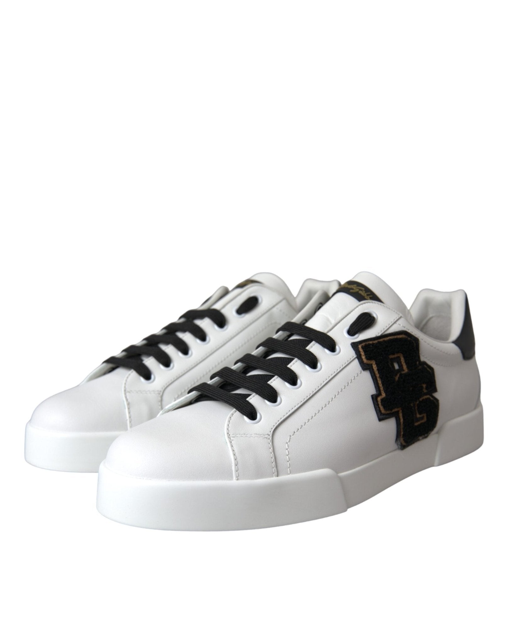 Dolce & Gabbana White Leather DG Logo Casual Low Top Sneakers Shoes - Le schmidt