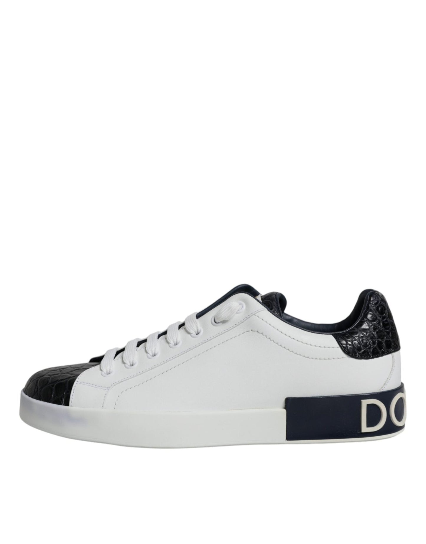 Dolce & Gabbana White Leather Logo Portofino Sneaker Shoes - Le schmidt