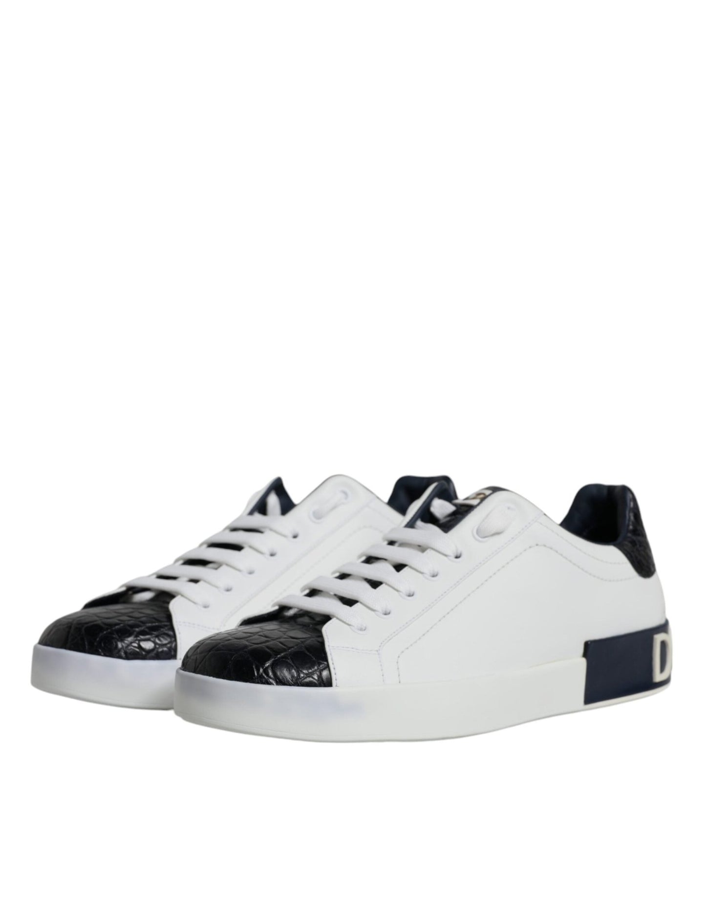 Dolce & Gabbana White Leather Logo Portofino Sneaker Shoes - Le schmidt