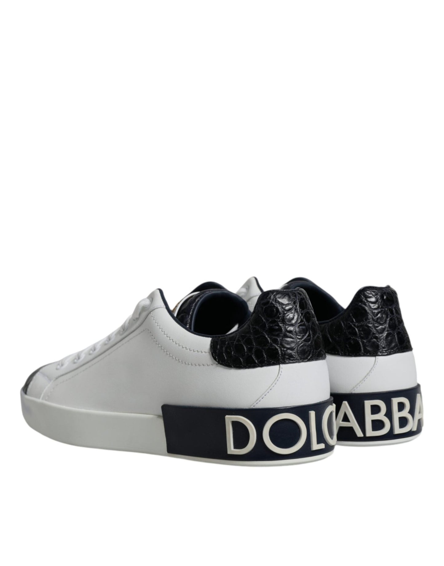 Dolce & Gabbana White Leather Logo Portofino Sneaker Shoes - Le schmidt