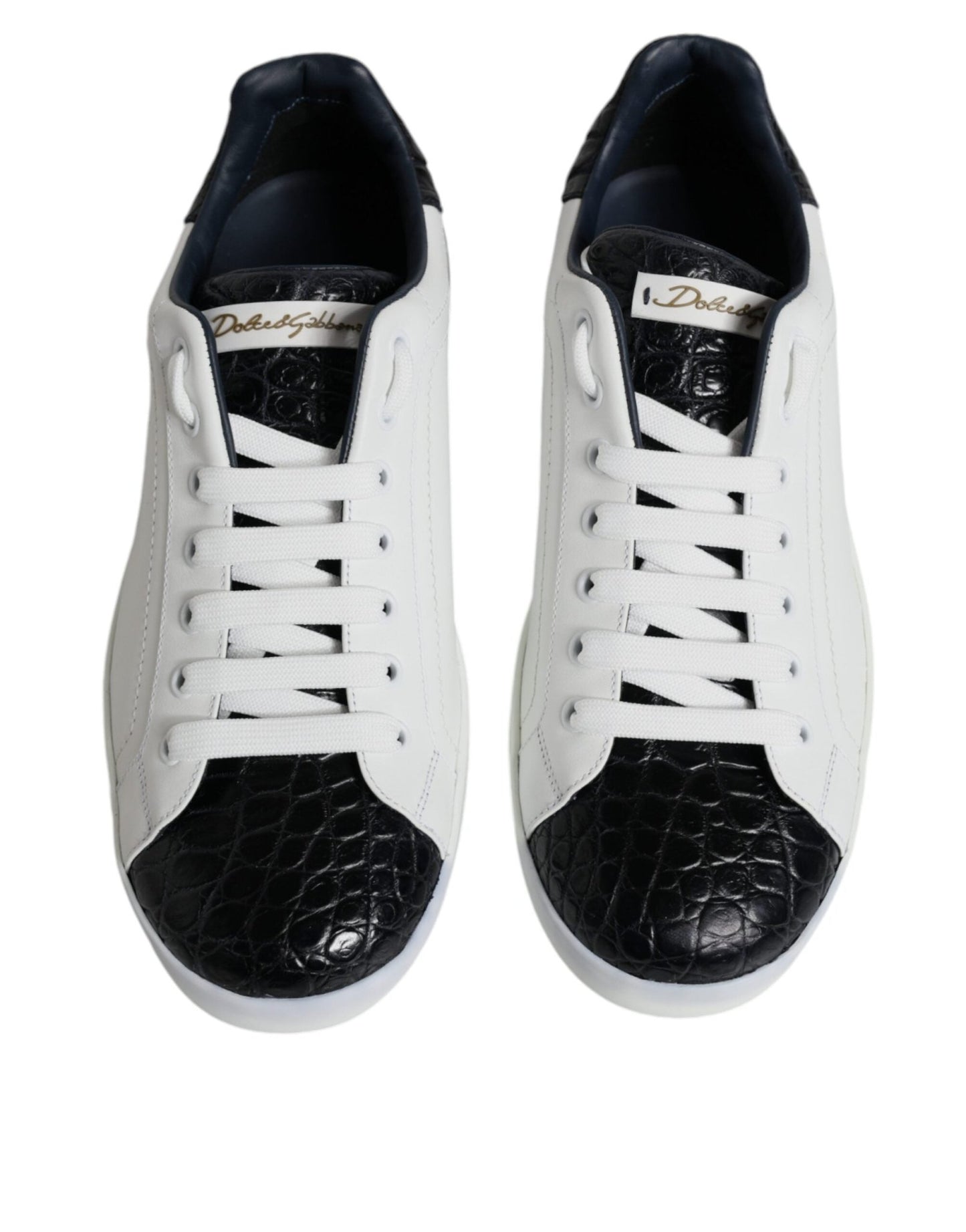 Dolce & Gabbana White Leather Logo Portofino Sneaker Shoes - Le schmidt