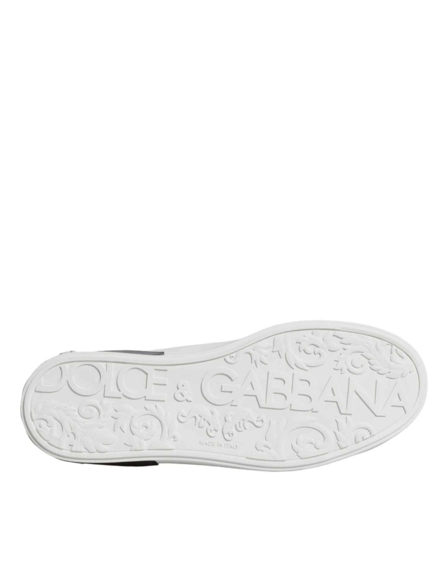 Dolce & Gabbana White Leather Logo Portofino Sneaker Shoes - Le schmidt