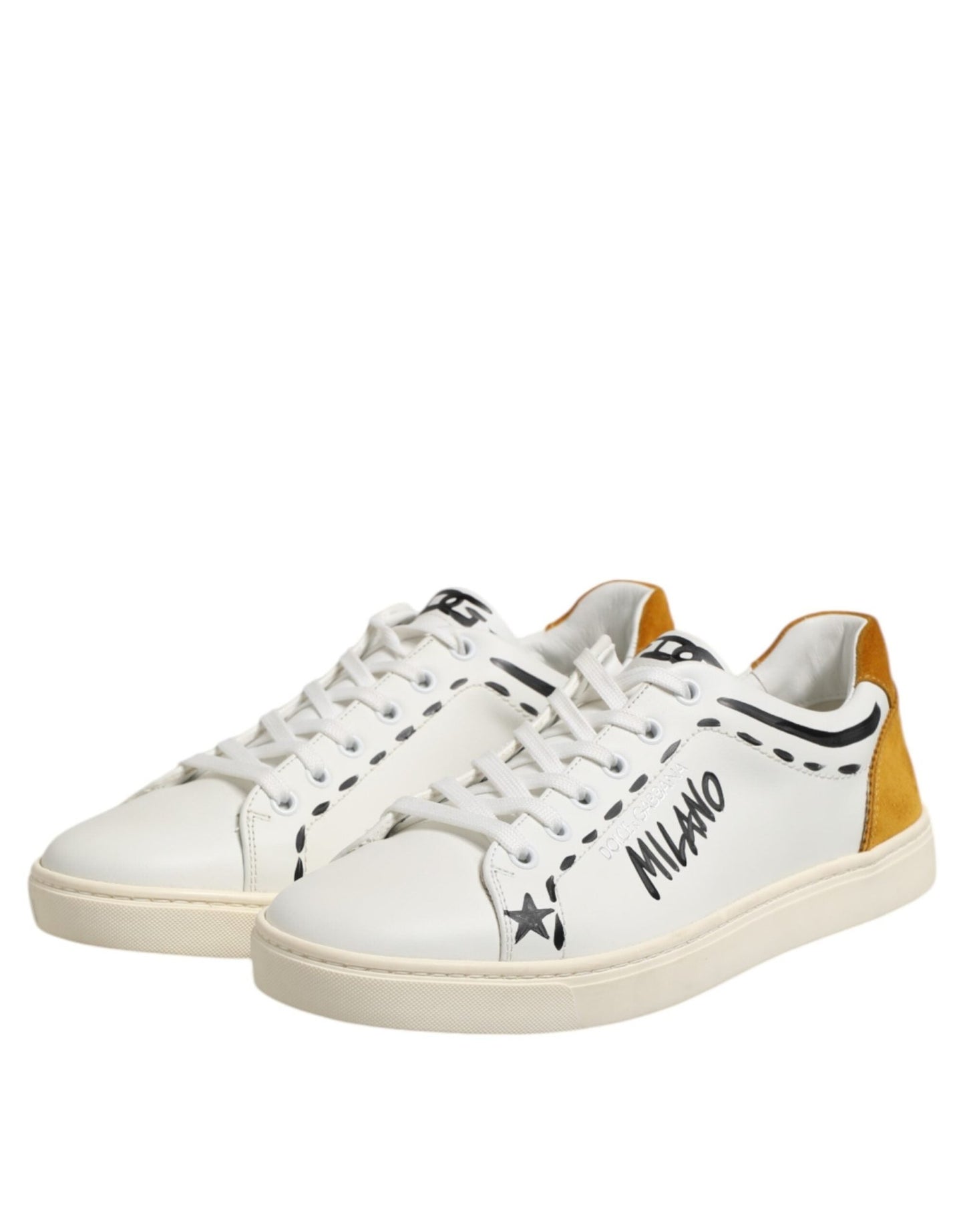 Dolce & Gabbana White Leather MILANO Low Top Sneakers Shoes - Le schmidt