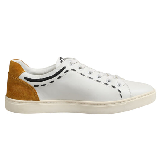 Dolce & Gabbana White Leather MILANO Low Top Sneakers Shoes - Le schmidt