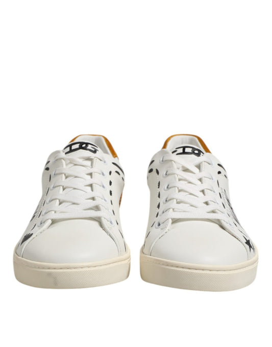 Dolce & Gabbana White Leather MILANO Low Top Sneakers Shoes - Le schmidt