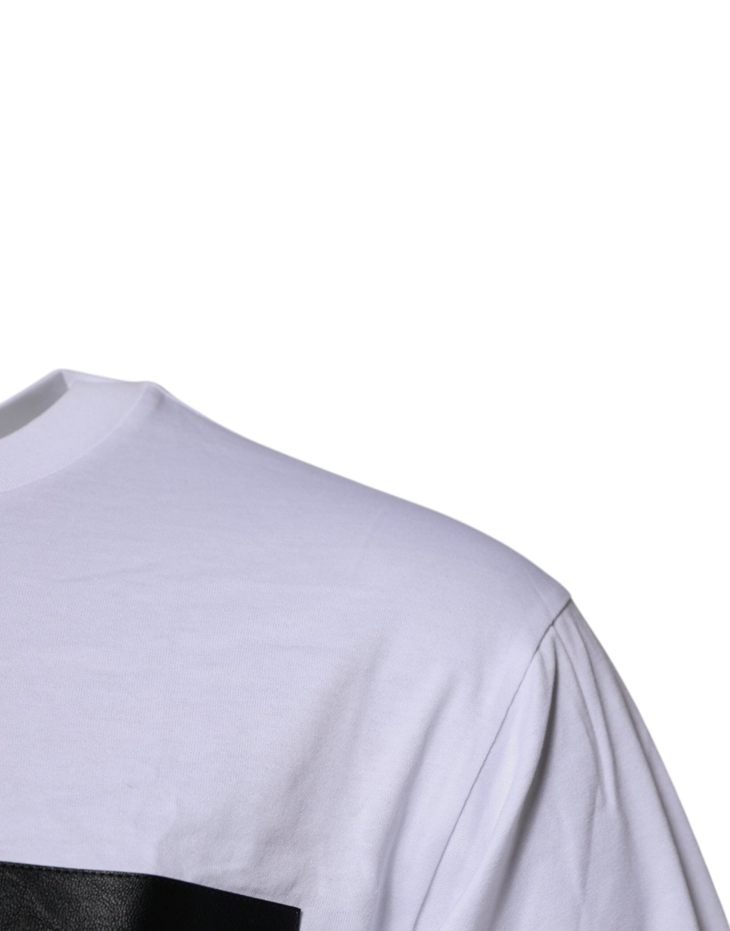Dolce & Gabbana White Logo Patch Cotton Crew Neck T-shirt - Le schmidt