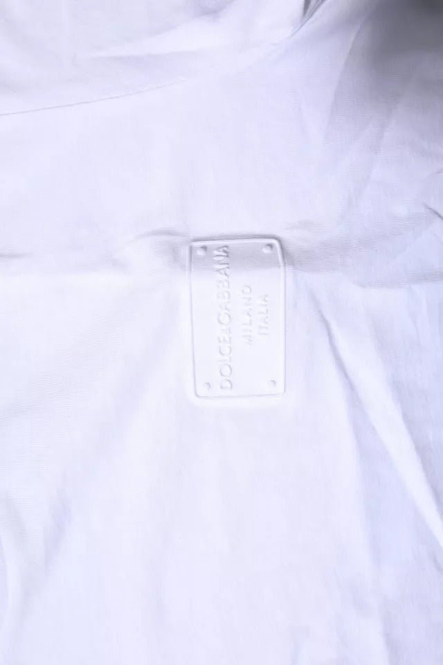 Dolce & Gabbana White Logo Plaque Cotton Crew Neck T-shirt - Le schmidt