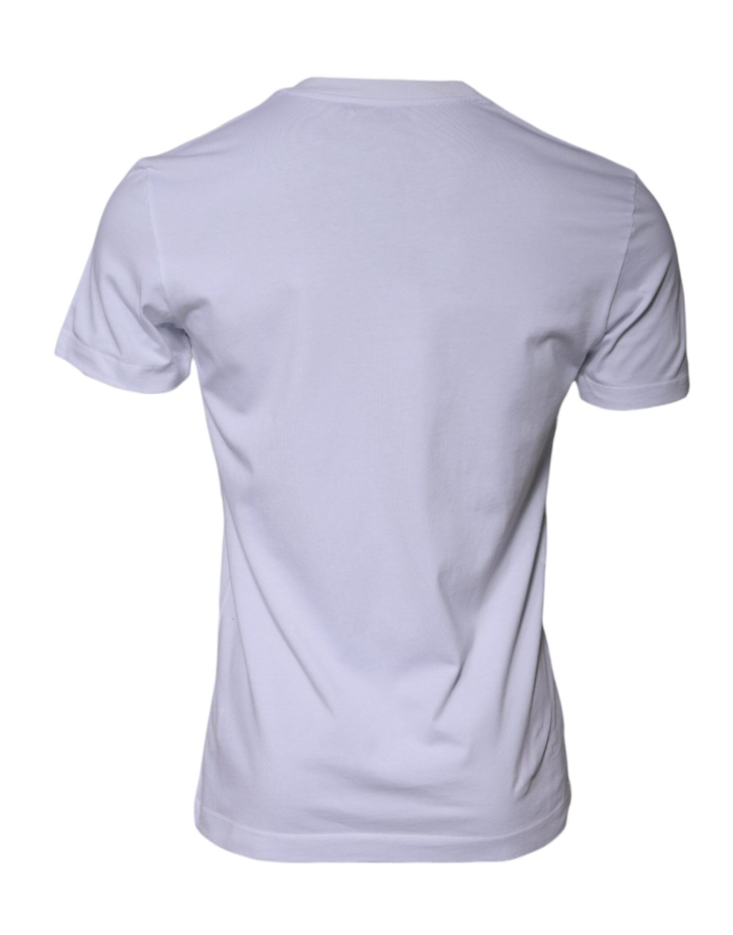 Dolce & Gabbana White Logo Print Cotton Crew Neck T-shirt - Le schmidt