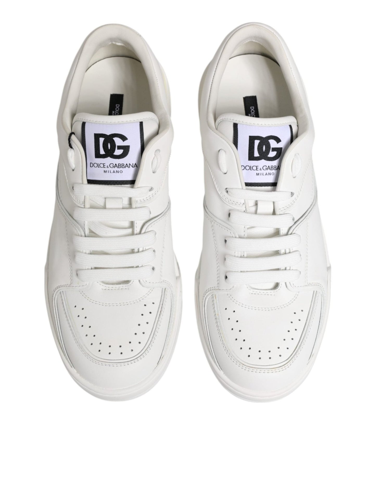Dolce & Gabbana White Miami Leather Low Top Sneakers Shoes - Le schmidt
