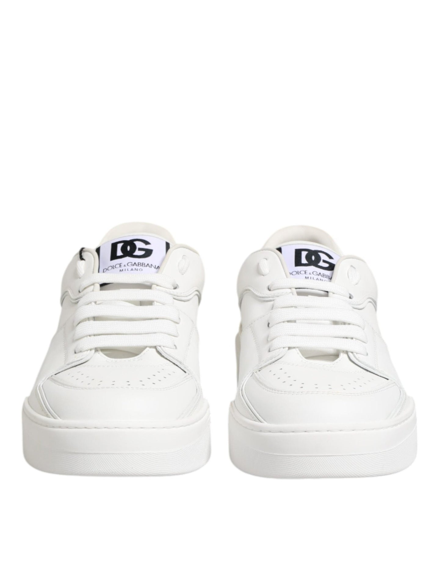 Dolce & Gabbana White Miami Leather Low Top Sneakers Shoes - Le schmidt