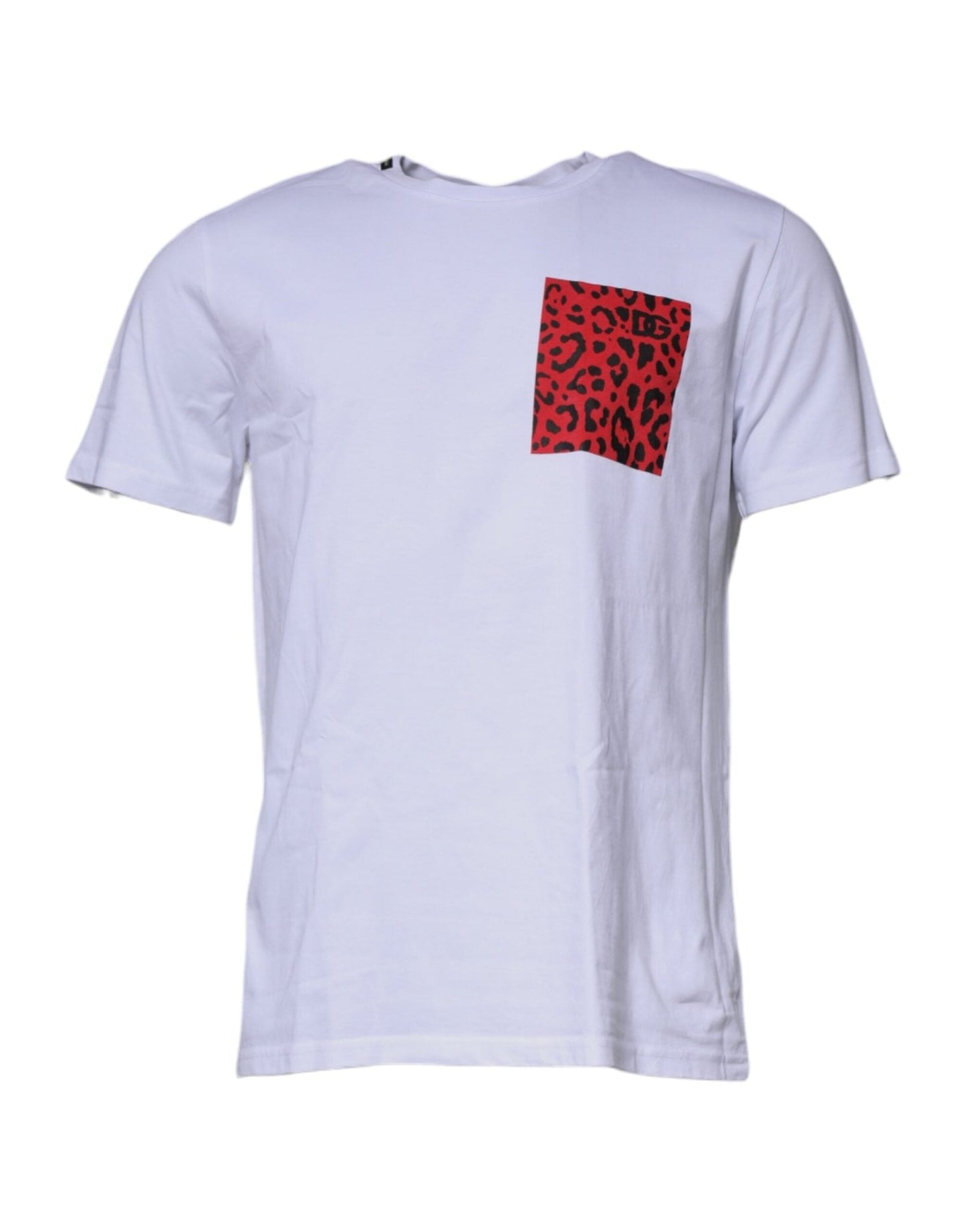 Dolce & Gabbana White Red Leopard Cotton Crew Neck T-shirt - Le schmidt