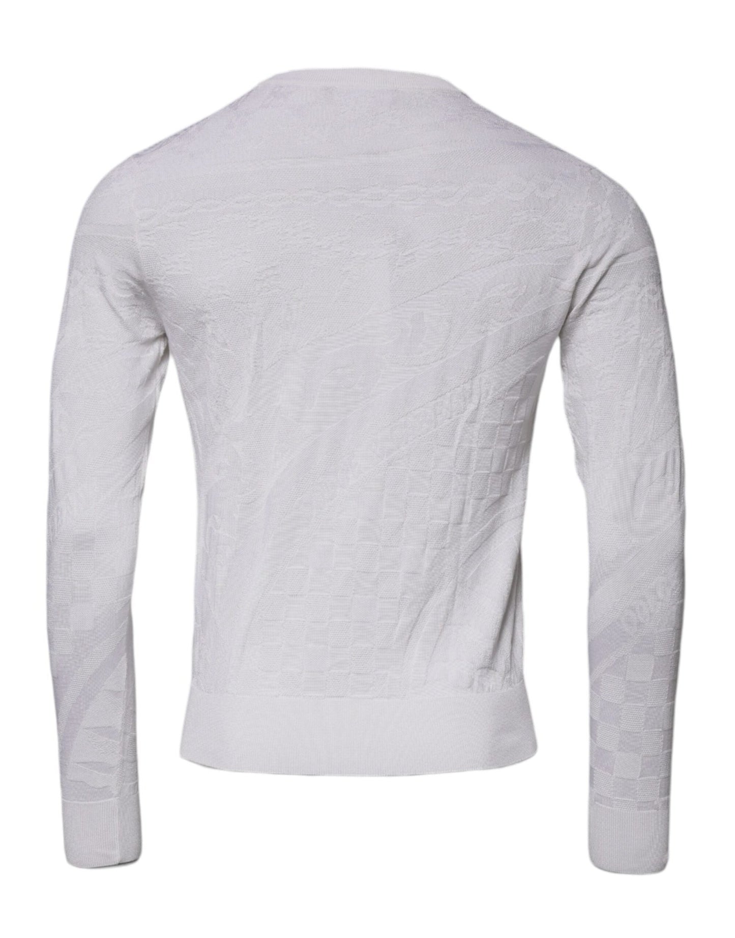 Dolce & Gabbana White Silk Crew Neck Men Pullover Sweater - Le schmidt