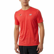Short-sleeve Sports T-shirt New Balance Impact Run Orange - Le schmidt