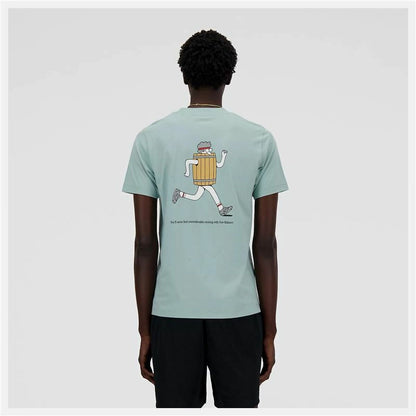 Men’s Short Sleeve T-Shirt New Balance Sport Essentials Barrel Light Blue - Le schmidt