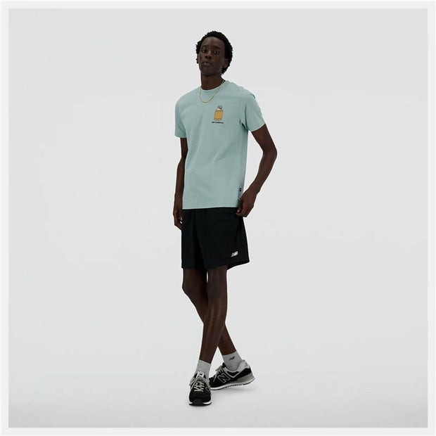 Men’s Short Sleeve T-Shirt New Balance Sport Essentials Barrel Light Blue - Le schmidt