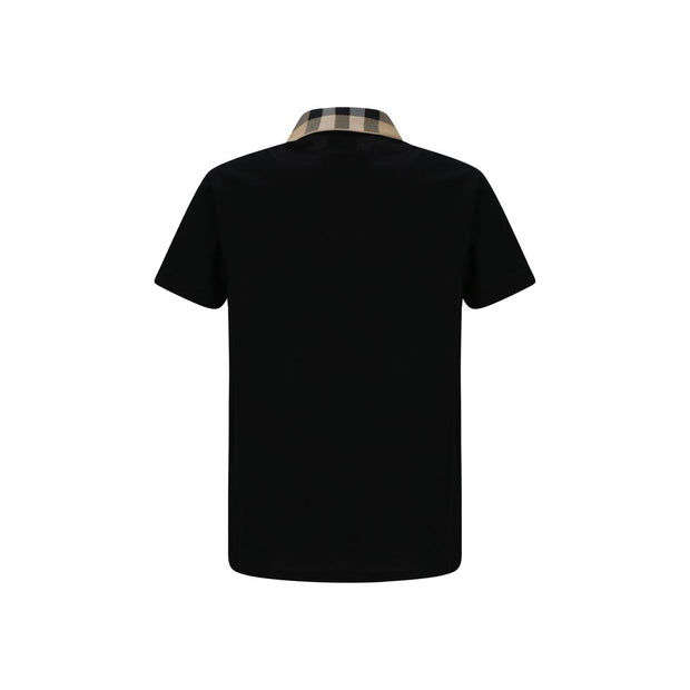 Burberry Black Cotton Polo Shirt