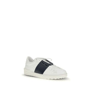 Valentino Garavani Black Calf Leather Bos Taurus Low Top Sneakers