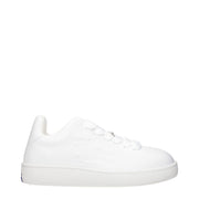 Burberry White Leather Low Top Sneakers