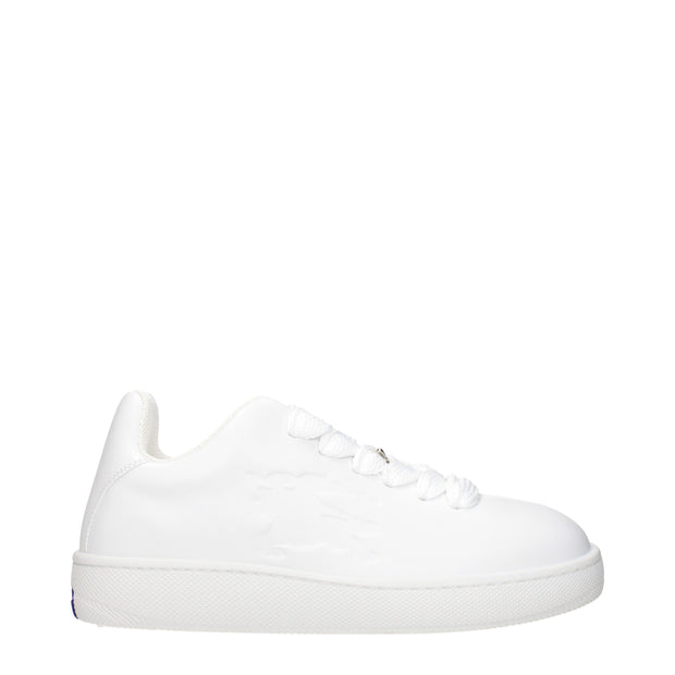 Burberry White Leather Low Top Sneakers