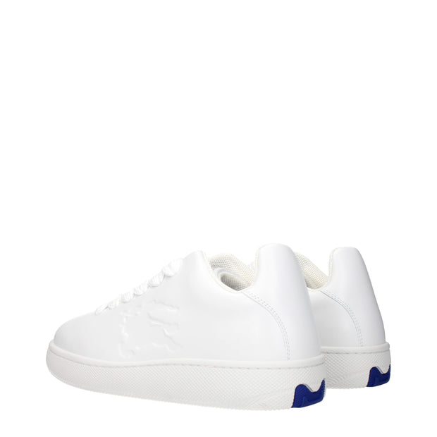 Burberry White Leather Low Top Sneakers
