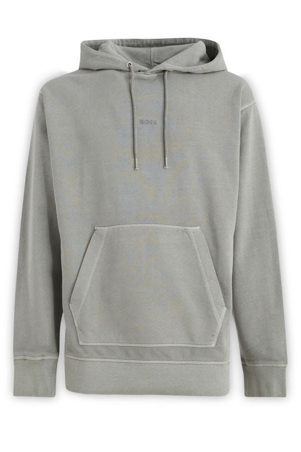 Hugo Boss Elegant Grey Cotton Hooded Sweatshirt - Le schmidt