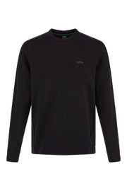 Hugo Boss Elegant Black Cotton Round Neck Sweatshirt - Le schmidt