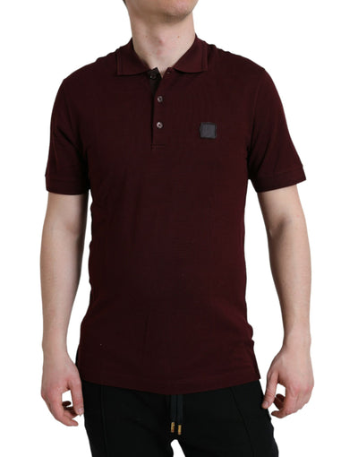 Dolce & Gabbana Maroon Collared Short Sleeves Polo T-shirt