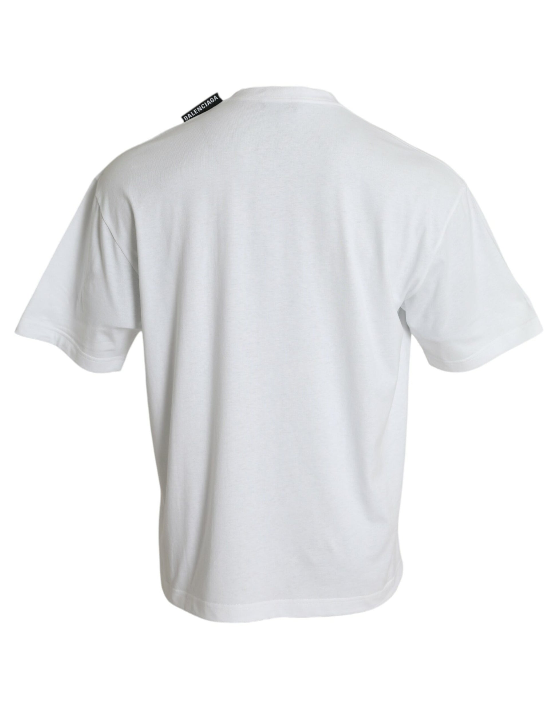 Balenciaga Off White Cotton Jersey Round Neck T-shirt - Le schmidt